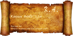 Kassa Adélia névjegykártya